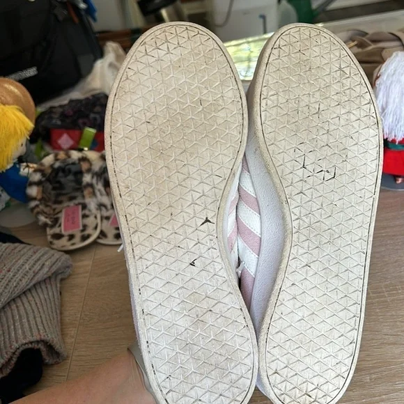 Adidas VL Court 2.0 Suede Casual Trainers Sneakers F35128 Pink & White - 11 - Picture 10 of 11